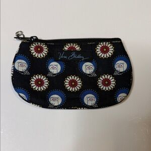 Vera Bradley Black Owl Print Coin Purse Night Owl ID Holder